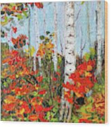Autumn Aspens Wood Print