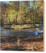 Autumn At The Buffalo River Wood Print