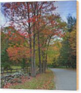 Autumn In Vermont Wood Print
