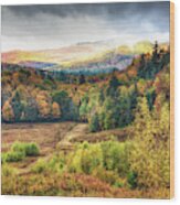 Autumn Meadow And Mountains 7337 Wood Print