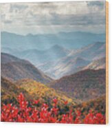 Autumn Mountains North Carolina Blue Ridge Parkway Asheville Nc Wood Print