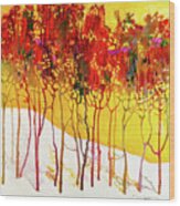 Autumns Last Mosaic - Abstract Contemporary Acrylic Painting Wood Print