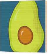 Avocado Half, Modern Kitchen Decor Wood Print