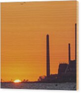 Avon Power Plant Sunrise Wood Print