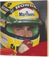 Ayrton Senna. Honda Marlboro Mclaren Wood Print
