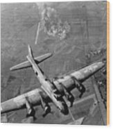 B-17 Bomber Over Germany - Ww2 - 1943 Wood Print