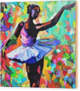 Ballerina Dancing On Stage, 04 Wood Print