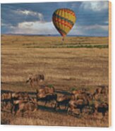 Balloon Over The Great Migration Wood Print