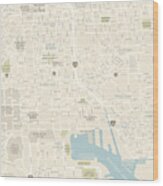 Baltimore Downtown Map Wood Print