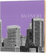 Baltimore Skyline 1 - Violet Wood Print