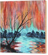 Bare Tree By Mary's River Wood Print