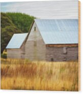 Barn In P.e.i. Wood Print