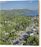 Barton Vermont Aerial Panorama Wood Print