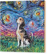 Beagle Night Wood Print