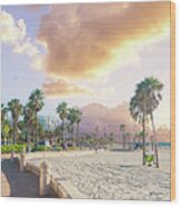 Beautiful Clearwater Beach With White Sand In Florida Usa Wood Print