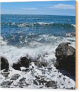 Beautiful Seascape With Waves Wood Print
