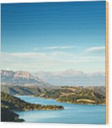 Beautiful Summer Landscape Of Lake And Mountains In The Evening Wood Print