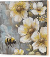 Bee Free 2 Wood Print