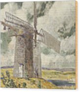 Bending Sail On The Old Mill, 1920 Wood Print