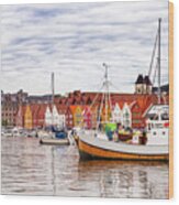 Bergen Harbor Wood Print