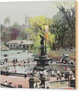 Bethesda Fountain Central Park Nyc Wood Print