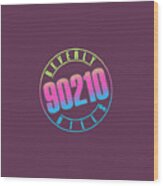 Beverly Hills 90210 Colorful Logo Wood Print