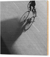 Bicycle Shadow Vs Shadow Triangle Wood Print