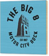 Big 8 Motor City Rock Black Wood Print