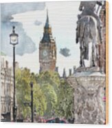 Big Ben And King George Wood Print