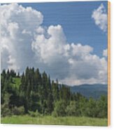 Big Sky Country - Summer Mountain Vibe With Spectacular Clouds Wood Print
