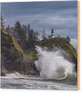 Big Wave At Cape Disappointment Wood Print