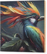 Bird Of Paradise V3 Wood Print
