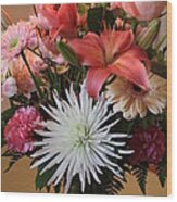 Birthday Card - Pink Bouquet Wood Print