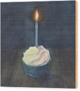 Birthday Cupcake Wood Print