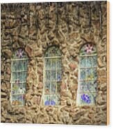 Bishop Castle Stained Glass Windows Wood Print