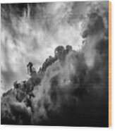 Black And White Clouds Wood Print