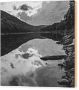 Black And White Photography - Delaware River Wood Print