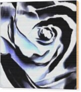 Black And White Rose - Till Eternity Wood Print