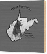 Black Bear Wv State Animal Wood Print