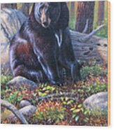 Black Beardom Wood Print