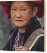 Black Hmong Woman Wood Print