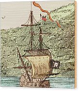 Blackbeard's Pirate Ship, Queen Anne's Revenge Wood Print