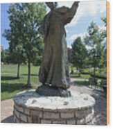 Blessed Statue At The University Of Dayton Wood Print