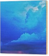 Blue August Sunset 2020 Wood Print