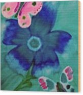 Blue Blossom Wood Print