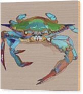Blue Crab Wood Print