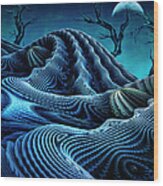 Blue Landscape Wood Print