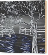 Blue Medadow Wood Print