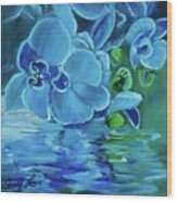 Blue Orchids Wood Print