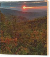 Blue Ridge Mountain Autumn Sunrise Wood Print